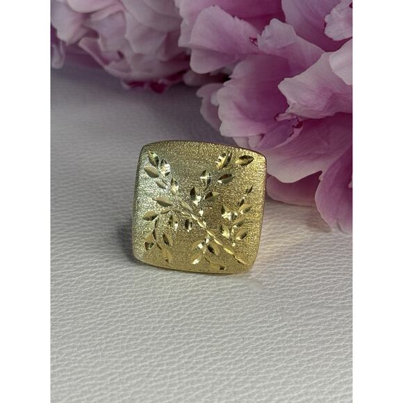 925 STERLING SILVER GOLD PLATED ITALY RING SIZE 8 - Picture 1 of 10